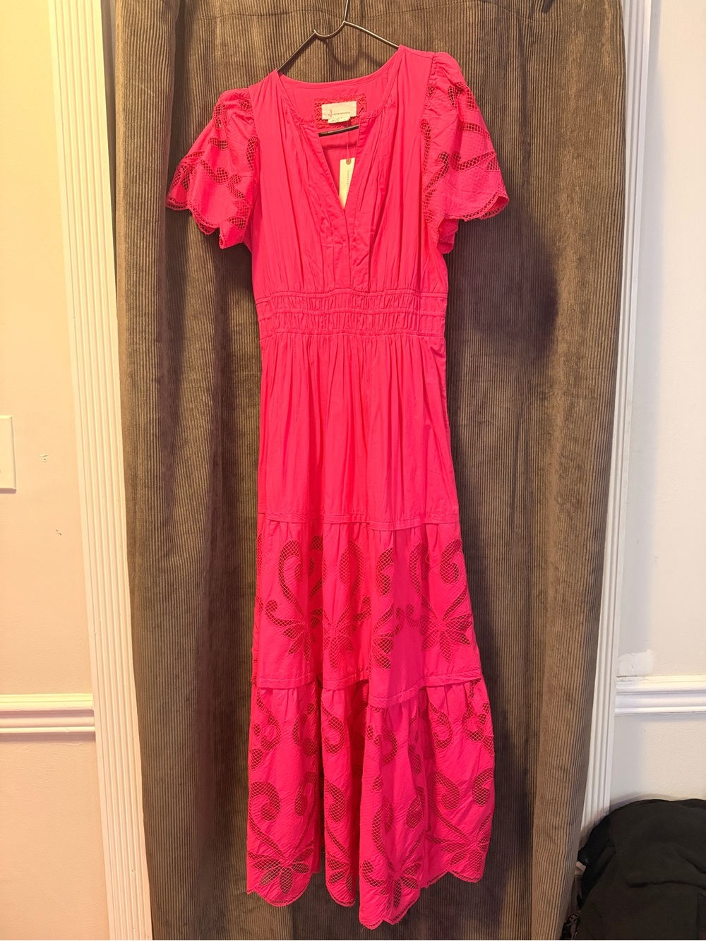 Brand new Anthropologie Maxi dress Pink Embroidered Maxi Dress - Women